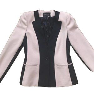 BCBG MAXAZRIA Blush and Black Single Button  Blazer